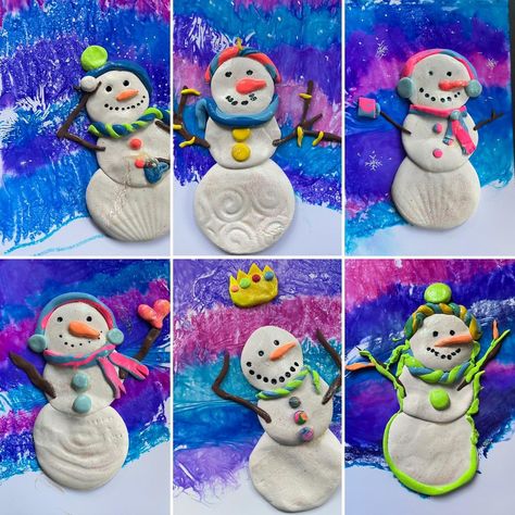 Clay Projects Kids, Crayola Model Magic, Winter Art Lesson, Kindergarten Art Projects, Middle School Art Projects, Model Magic, Winter Art Projects, Snow People, Different Art