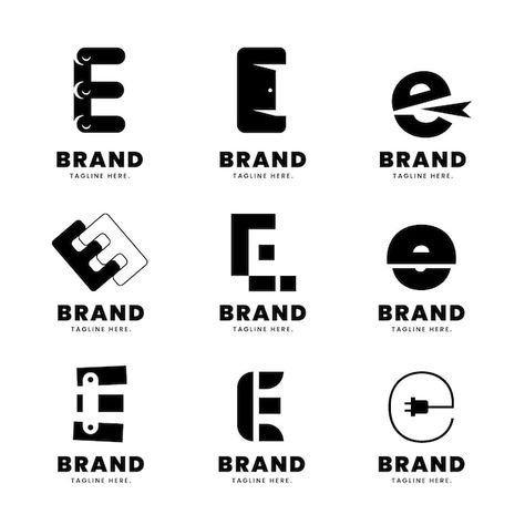 Alphabetical letter e logo collection | Free Vector #Freepik #freevector #e-logo #flat-logo #e #letter-e E Letter Design, Letter E Logo, Technology Logo Design, Design With Letters, Edge Logo, Graphic Design Styles, Letters Design, Fitness Logo Design, Design Stickers