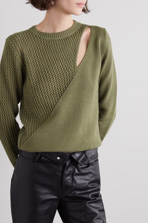 Sweaters That Show a Little (or Lots of) Skin Alexander Wang Pants, Alexander Wang Boots, Sweaters For Fall, Knitwear Details, Winter Knitwear, Cotton Slip, Sweater Trends, Knitwear Fashion, Knit Fashion