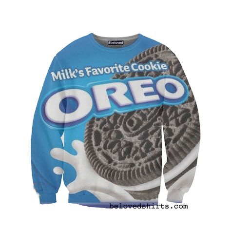 Oreo Sweatshirt Animal Sweater, Food Shirt, Sweatshirts Pattern, Print Sweater, Oreo Cookies, Favorite Cookies, Funny Sweatshirts, Printed Sweater, Miami Beach