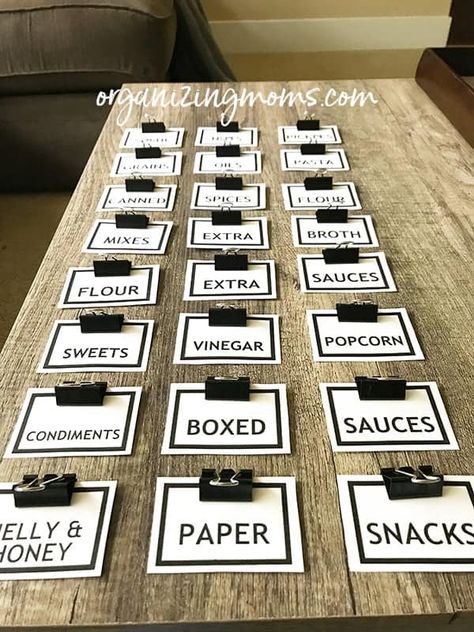 Storage Bin Labels Printable, Storage Bin Label Clips, Pantry Bin Labels, Organizing Labels Printable Free, Basket Labels Diy, Cabinet Labels Kitchen, Shelf Labeling Ideas, Basket Label Ideas, Diy Labels For Storage Bins