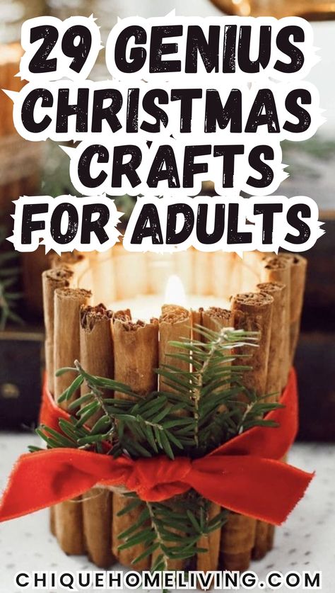 Looking to add a personal touch to your holiday décor? These 29 Easy Christmas Crafts for Adults to Make are perfect for a cozy, creative holiday season! From DIY snow globe jars and rustic ornaments to painted wooden signs and holiday candle holders, these crafts are as fun to make as they are beautiful to display. Whether you’re decorating your home or creating heartfelt gifts, these simple yet stunning projects bring festive charm without the fuss. Fast Easy Christmas Crafts, Christmas Crafts For Adults Party, Adult Holiday Crafts, Make And Take Crafts For Adults, Snow Globe Jars, Easy Christmas Crafts For Adults, Christmas Church Crafts, Holiday Candle Holders, Diy Snow