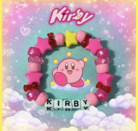 Kirby Kandi, Waddle Doo, Bracelets Homemade, Kirby Waddle Dee, Scene Bracelets, Rave Ideas, Rave Bracelets, Pulseras Kandi, Waddle Dee