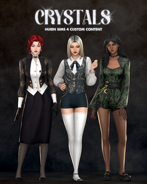 Crystals (7items) | Patreon Vampire Clothes, Sims Packs, The Sims 4 Packs, Tumblr Sims 4, Stylish Jumpsuit, Sims 4 Dresses, Sims 4 Mm, The Sims 2, Sims4 Clothes