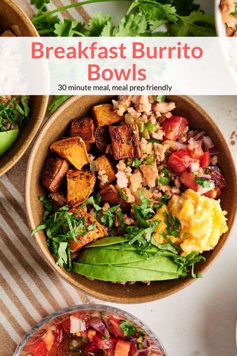 Scramble Bowl, Breakfast Burrito Bowls, Breakfast Burrito Bowl, Bowl Meal Prep, Burrito Bowl Meal Prep, Bowls Ideas, Healthy Breakfast Burrito, 2024 Meals, Healthy Kid Friendly Meals