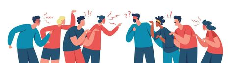 Two groups of people arguing and fighting, conflict among people. Angry characters having argument or disagreement vector illustration People Arguing, Groups Of People, Angry People, Angry Women, Family Conflict, Divorce And Kids, Family Problems, Psd Icon, Relationship Problems