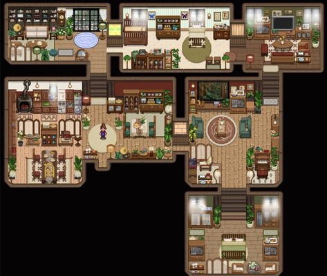 Stardew Valley Aesthetic House, Stardew Valley House Design Ideas, Stardew Valley Cottagecore House, House Interior Stardew Valley, Stardew Valley Immersive Farm, Stardew Valley Farmhouse Layout, Stardew House Interior No Mods, Stardew Interior Design, Stardew Valley Farmhouse Interior