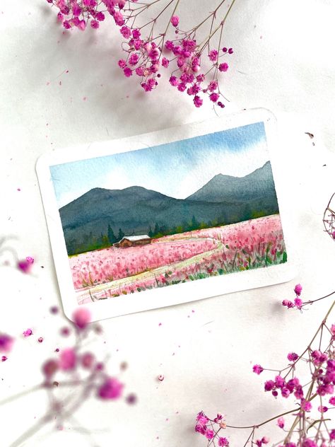 Spring Watercolor Painting, Painting Techniques Art, Cake Painting, Spring Watercolor, Watercolor Spring, Small Drawings, Watercolor Sketchbook, Watercolor Painting Techniques, Watercolor Wall Art