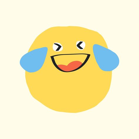 Tear of joy sticker vector cute doodle emoticon icon | free image by rawpixel.com / Ning Emoji Laughing, Laugh Emoji, Face Cartoon, Smile Icon, Laughing Face, Laughing Emoji, Cute Doodle, Tears Of Joy, Cartoon Clip Art