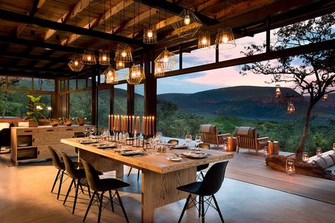 Luxury South African Safari Lodge | Marataba Mountain | Art Of Safari Number Decor, Casa Country, Luxury Safari, Safari Lodge, Modern Mountain, Mountain Lodge, Mountain Homes, Mountain Home, Outdoor Dining Area