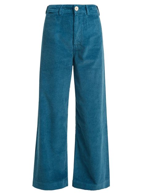 How To Wear Corduroy Trend 2017 Wide Leg Corduroy Pants, Blue Corduroy Pants, Teal Pants, Casual Pants Style, Cord Trousers, High Waisted Wide Leg Pants, Corduroy Coat, Floral Print Pants, Blue Corduroy