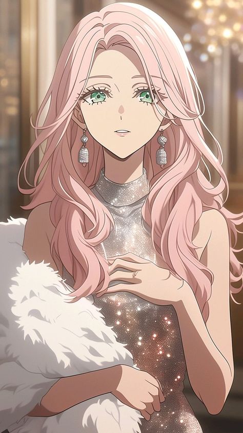 Anime Eyes Woman, Pink Hair Pink Eyes Anime, Anime Pink Hair Aesthetic, Face 3/4 Reference, Pink Haired Anime Characters, Anime Character Pink Hair, Pink Haired Girl Art, Zerotwo Icons, Short Hairstyles Female