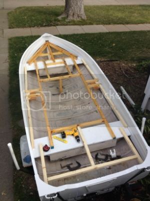 14' Sea King build "Quacked Skull" - Page 3 - TinBoats.net Homemade Boat, Boat Cover Support, Boat Upgrades, Hull Boat, Deck Supports, Aluminum Fishing Boats, Rib Rub, Boat Restoration, New Dodge