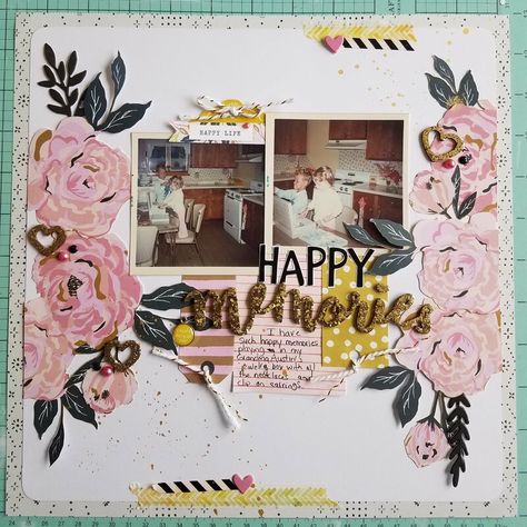 Beautiful Scrapbook Layouts, 12x12 Scrapbook Layouts, Style Scrapbook, Paper Layout, Maggie Holmes, Picture Layouts, Image Layout, Crate Paper, Baby Album