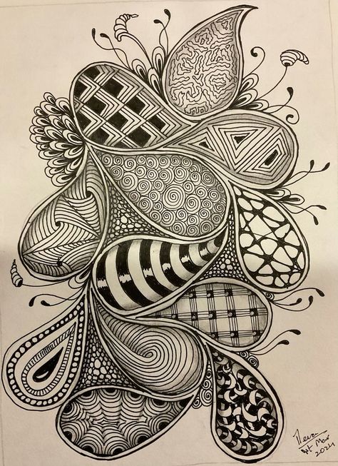 Zentangle Animals Art, Spiral Drawing, Zentangle Animals, Pencil Drawings For Beginners, Zen Doodle Patterns, Zentangle Tutorial, Zentangle Artwork, Zen Doodle Art, Sharpie Art