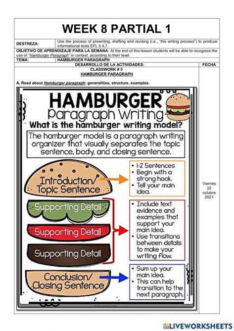 Hamburger Paragraph Writing Free, Hamburger Paragraph Anchor Chart, Paragraph Hamburger, Topic Anchor Chart, Hamburger Paragraph Writing, Paragraph Anchor Chart, Hamburger Writing, Parts Of A Paragraph, Hamburger Paragraph