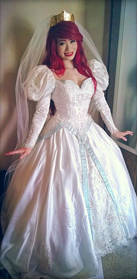 Ariel Wedding Dress, Disney Fairytale Wedding Dress, Little Mermaid Wedding, Disney Princess Wedding Dresses, Ariel Wedding, Wedding Dress Costume, Disney Princess Wedding, Ariel Cosplay, Easter Dresses For Toddlers