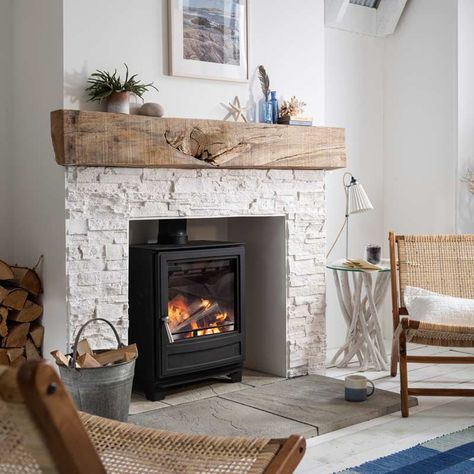 Traditional wood burning stoves - Arada Stoves Corner Wood Stove, Wood Stove Surround, Woodburning Stove Fireplace, Wood Stove Hearth, Wood Burning Stoves Living Room, Cottage Fireplace, Wood Stove Fireplace, Fireplace Remodel, Wood Fireplace