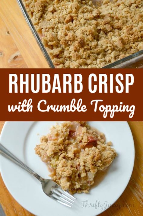 Easy Rhubarb Recipes, Rhubarb Crisp Recipe, Rhubarb Desserts Recipes, Rhubarb Crunch, Rhubarb Recipes Crisp, Baked Sweets, Rhubarb Desserts, Rhubarb Crisp, Rhubarb Cake