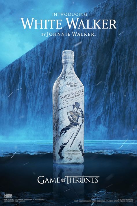 Winter Is Here! Johnnie Walker Just Released 9 Game of Thrones-Inspired Whiskies Johnnie Walker Whisky, Whisky Collection, Sparkling Cocktail, White Walker, Cigars And Whiskey, Walter White, Johnnie Walker, Hbo Series, Poster Layout