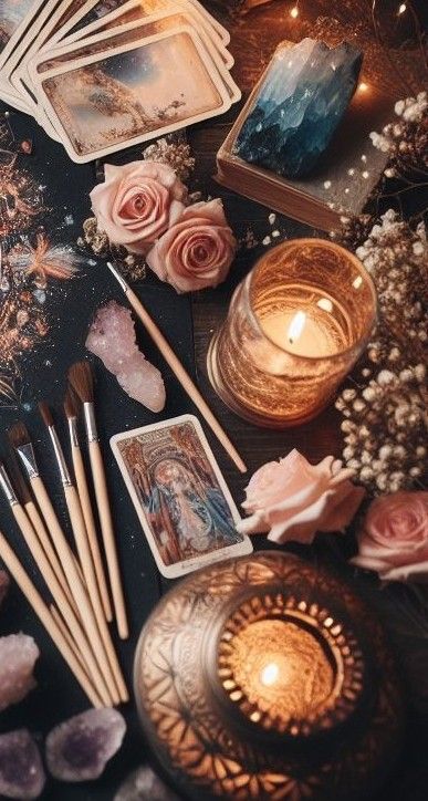 Witchy Product Photography, Spiritual Aesthetic Photography, Mediumship Aesthetic, Boho Vibes Aesthetic, Altar Photography, Wicca Aesthetic, Esoteric Aesthetic, Tarot Table, Sagittarius Wallpaper