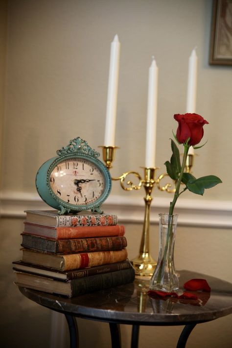 Disney Dinners: Beauty and the Beast – The Rose Table Beauty And The Beast Bridal Party, Subtle Beauty And The Beast Wedding, Beauty And The Beast Party Ideas, Subtle Disney Decor, Beauty And The Beast Dinner, Floating Shelves Corner, Beauty And The Beast Aesthetic, Beauty And The Beast Bedroom, Shelves Design Ideas