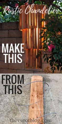 make-a-rustic-chandelier-from-items-found-in-the-garden-section-at-the-hardware-store Chandelier Outdoor, Diy Luminaire, Deco House, Diy Lampe, Outdoor Chandelier, Scrap Wood Projects, Inspire Me Home Decor, Rustic Chandelier, Big Family