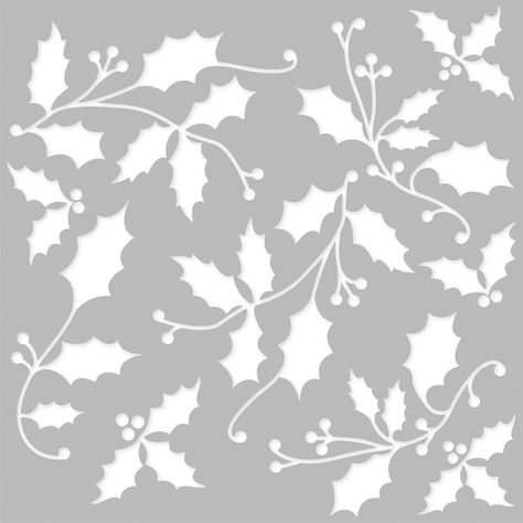 Simple Stories Country Christmas Stencil 6X6- - 811958034791 Stencil Simple, Good Day Sunshine, Christmas Stencils, Cookie Stencils, Star Diy, Holly Berries, Simple Stories, Holly Leaf, Beautiful Backgrounds