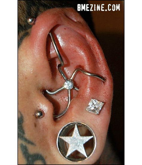 . Ear Pieces, Industrial Piercing, Body Modification, Body Modifications, Body Mods, Nostril Hoop Ring, Nose Ring, Real Estate, Drop Earrings