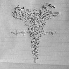 Ems Tattoos, Labor Nurse Tattoo, Nurse Tattoo, Nurse Tattoo Ideas, Nursing Tattoos, Caduceus Tattoo, Nurse Pinning, Symbols Tattoos, Nurse Symbol