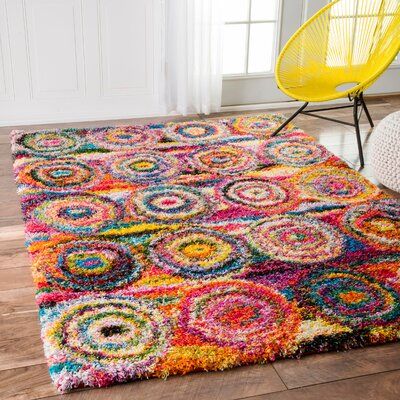 Boho Contemporary, Cozy Rugs, Inspire Me Home Decor, Circle Rug, Rugs Usa, Shag Area Rug, Shaggy Rug, Yellow Rug, Red Area Rug