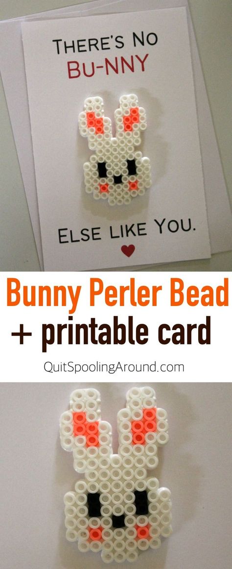 Easter Melty Beads, Hama Beads Bunny, Valentines Hama Beads, Perler Beads Bunny, Perler Bunny, Perler Bead Cards, Love Perler Bead Patterns, Hama Beads Patterns Easter, Perler Beads Valentines