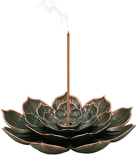 SLKIJDHFB Incense Burner - Lotus Stick Incense Holder 5 Incense Holes with Detachable Ash Catcher : Home & Kitchen Incense Packaging, Lotus Shape, Indian Incense, Lotus Incense, Stick Incense, Japanese Incense, Incense Sticks Holder, Unique Clocks, Lotus Design