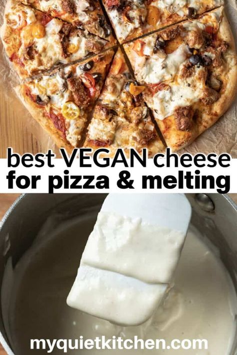 Oil Free Vegan Cheese, Vegan Pizza Ideas, Lasagna Grilled Cheese, Cheese For Pizza, Vegan Pizza Cheese, Mozzarella Recipe, Pizza Lasagna, Alpha Gal, Best Vegan Cheese