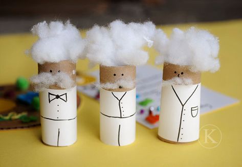 Einstein Craft - Sent to me by the awesome Ms. Brittany. Science Crafts For Kids, Mad Scientist Party, Science Birthday, Science Crafts, Science Party, Science Activities For Kids, Science Themes, Toilet Paper Roll Crafts, Paper Roll Crafts