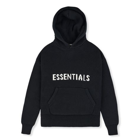 Essentials Knit Hoodie, Jerry Lorenzo, Essential Hoodie, Rubber Patch, Fitted Wardrobes, Fear Of God Essentials, Knitted Hood, Fear Of God, Knit Hoodie