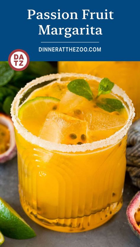 This passion fruit margarita features tequila, triple sec, passion fruit puree, lime juice and agave syrup, all mixed together for a unique and refreshing cocktail. A fun twist on the traditional margarita recipe! Traditional Margarita Recipe, Passion Fruit Puree, Passion Fruit Margarita, Fruit Margarita, Pomegranate Margarita, Traditional Margarita, Hot Drinks Recipes, Special Occasion Food, Refreshing Cocktail