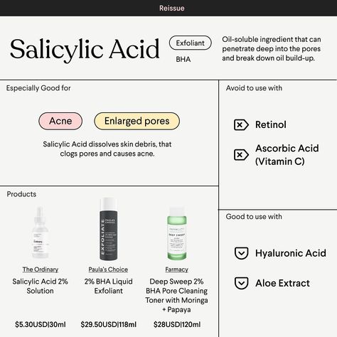 Salycilic Acid Ordinary, Salycilic Acid Combinations, Salycilic Acid Routine, How To Use Salicylic Acid, Salicylic Acid Routine, Salysalic Acid, Salicylic Acid Benefits, Skincare Knowledge, Salicylic Acid Serum