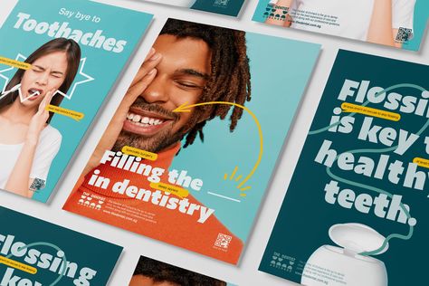 The Dentist @Orchard | Branding on Behance Dentist Branding Design, Dentist Graphic Design, Orchard Branding, Dental Social Media Posts, Banking Branding, Dentist Advertising, Dental Post, Medical Brand, Dentist Branding