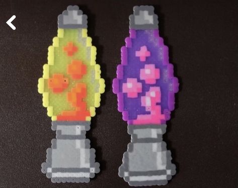 Fish Bowl Perler Beads, Perler Bead Patterns With Clear Beads, Melt Bead Designs, Perler Bead Switch Cover, Lava Lamp Perler Bead Patterns, 80s Perler Bead Patterns, Lava Lamp Pixel Art, Perked Bead Patterns, Lighter Perler Beads