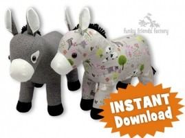 Dynamite the DONKEY Sewing Pattern PDF Soft Toy Sewing Pattern, Baby Donkey, Toy Sewing, Soft Toy Patterns, Craft Eyes, Soft Toy Animals, Doll Sewing Patterns, Sewing Patterns For Kids, The Donkey