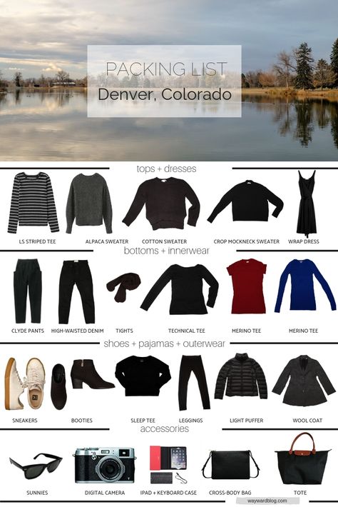 How to pack for Denver in the Fall Packing For Colorado, Denver Packing List, Colorado Packing List, Colorado In March, Fall Packing List, Denver Vacation, Colorado Fashion, Fall Packing, Denver Fashion