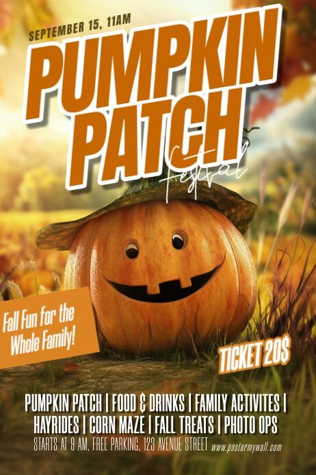 Brown Joyful 3d Pumpkin Patch Poster | PosterMyWall 3d Pumpkin, Event Poster Template, Linkedin Background Image, Linkedin Background, Kindle Book Cover, Campaign Posters, Blog Header, Facebook Event, Poster Templates