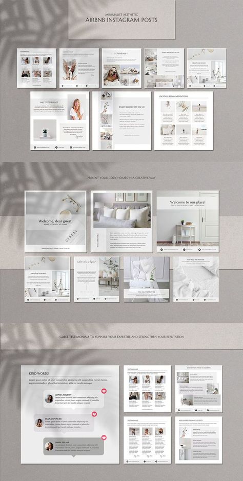 Ad: The Basic & Minimalist Airbnb Post Templates for Canva is a collection of 85 completely editable Canva Templates designed for Airbnb business owners. These simple-to-customize templates are designed to help you easily create a beautiful and cohesive Instagram Feed to impress your Airbnb guests or potential clients, without the hassle of designing it from scratch. $35 Airbnb Marketing Instagram, Airbnb Instagram Feed, Social Media Management Business, Cohesive Instagram Feed, Airbnb Design, Free Hotel, City Apartment, Market Shopping, Instagram Marketing