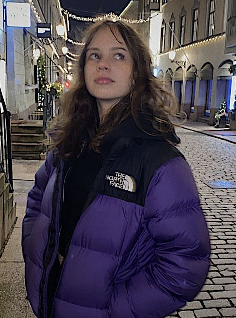 North Face Purple Jacket, The North Face Jacket Purple, North Face Purple Puffer Jacket, North Face Puffer Purple, Purple North Face Jacket Outfit, North Face Puffer Jacket Purple, The North Face Aesthetic, Purple North Face Puffer, North Face Puffer Outfit