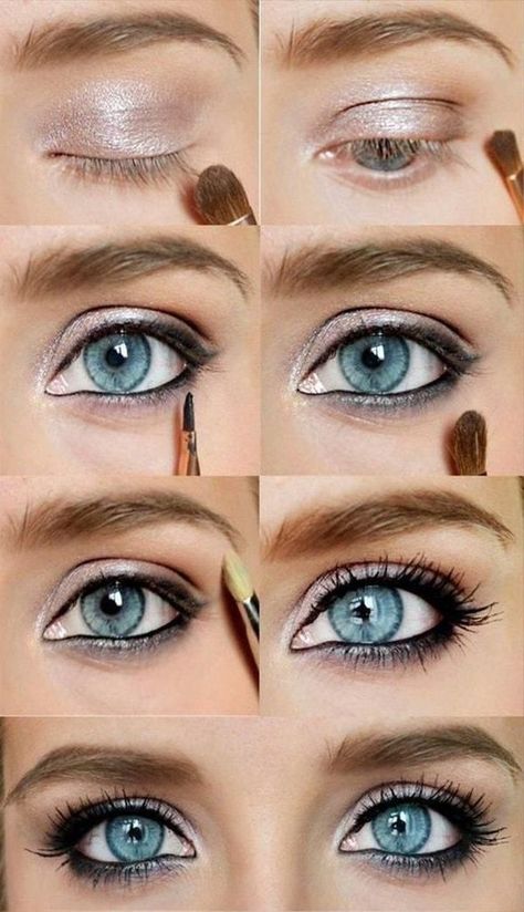 Beginners Eyeliner, Shadow Tutorial, Blue Eye Color, Blue Eyes Pop, Wedding Makeup Tutorial, Trendy Eyeshadow, Eyeliner For Beginners, Color Eyes, Makeup Mac