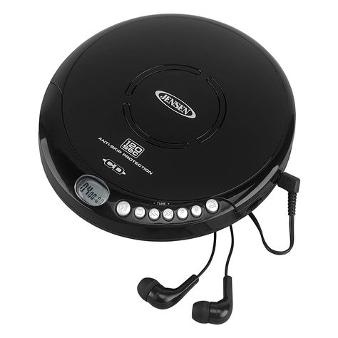 Jensen Portable CD-120BK Portable Personal CD Player Compact 120 SEC Anti-Skip CD Player – Lightweight & Shockproof Music Disc Player & FM Radio Pro-Earbuds for Kids & Adults Personal Cd Player, Music Disc, Drained Battery, Portable Cd Player, Cd Player, Music Players, Car Travel, Portable Travel, Digital Music