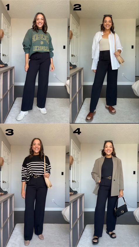 Af Sloane Pant, Outfits With Tailored Pants, Sloane Tailored Pant Outfit, Sloan Pants Outfits, Cold Weather Office Outfits Women, Tailored Pants Outfit Winter, Sloane Pants Outfit, Tailored Pants Outfit Casual, Black Pants Outfit Spring