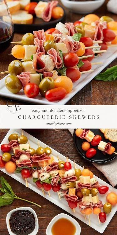 Impress your guests with our Elegant Charcuterie Skewers. A delightful arrangement of cured meats, cheeses, and olives, skewered for a stylish presentation. Perfect for entertaining or a classy appetizer, these skewers offer a burst of flavors in every bite. Elevate your hors d'oeuvres game with this easy and chic recipe. Get ready to enjoy the sophistication of charcuterie on a stick. Charcuterie Skewers, Elegant Charcuterie, Classy Appetizers, Wine Appetizers, Winter Appetizers, Kebabs On The Grill, Spicy Appetizers, Classic Appetizers, Easy Camping Meals