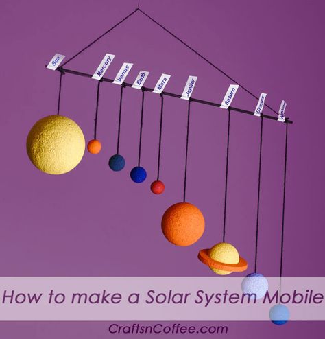 Tutorials for making a Solar System model are always popular on Crafts ‘n Coffee. I think it’s a universal school project, and at some point, almost everyone makes a model of the Solar System. I al… Real Solar System, Make A Solar System, Solaire Diy, Solar System Projects For Kids, Solar System Mobile, Solar System Activities, Diy Solar System, Planet Project, Solar System For Kids